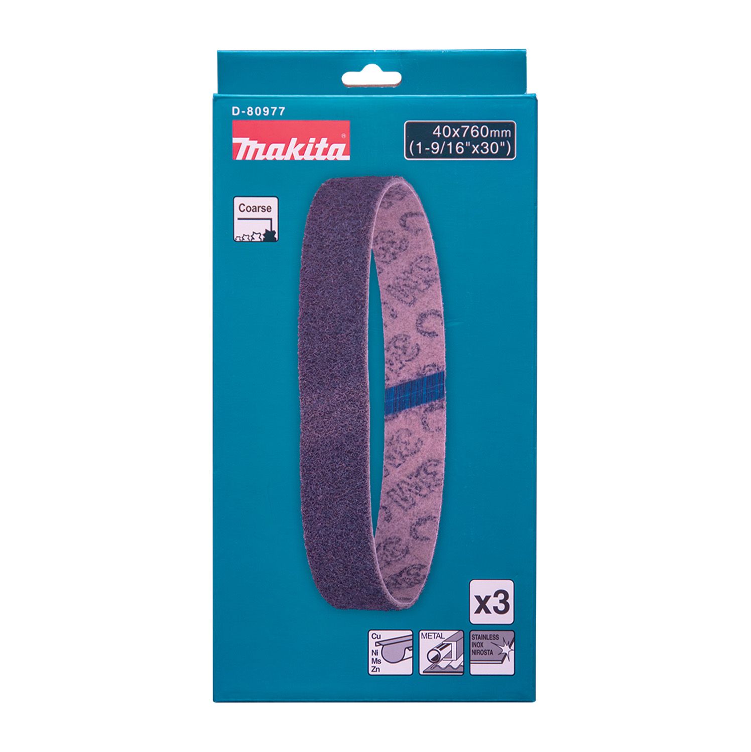 Makita D-80977 3-Pack 40mm x 760mm Coarse Conditioning Belt – image 3
