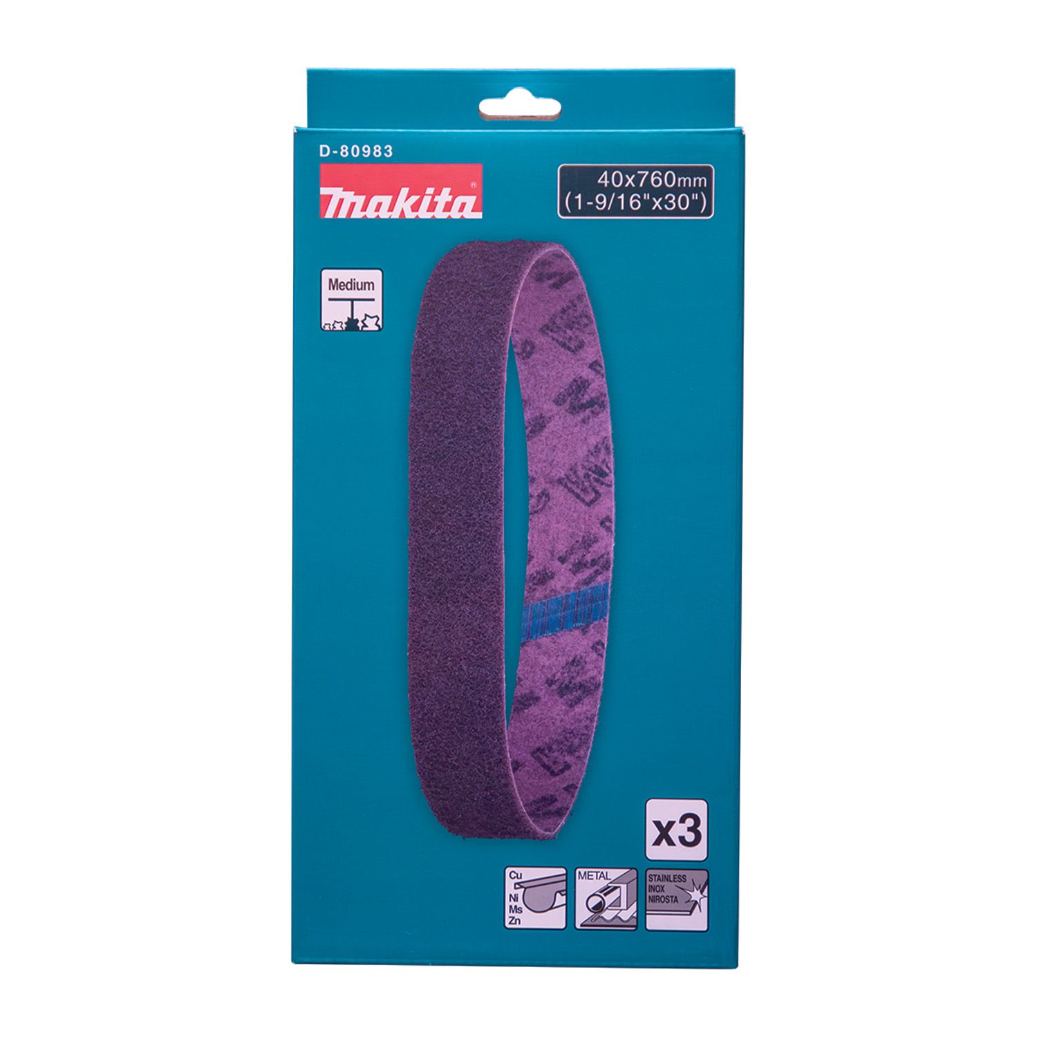 Makita D-80983 3-Pack 40mm x 760mm Medium Conditioning Belt – image 3