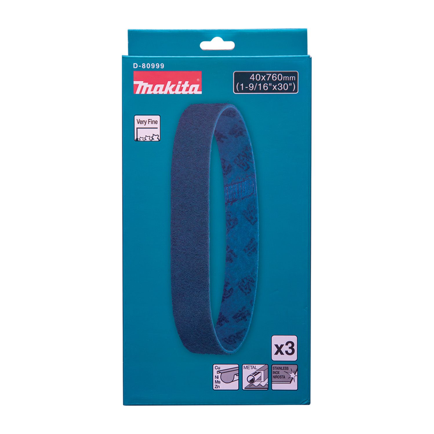 Makita D-80999 3-Pack 40mm x 760mm Very Fine Conditioning Belt