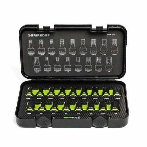 GRIPEDGE  MIHC17S 17pce 1/2" Drive Master Impact HEX Driver Set – image 2