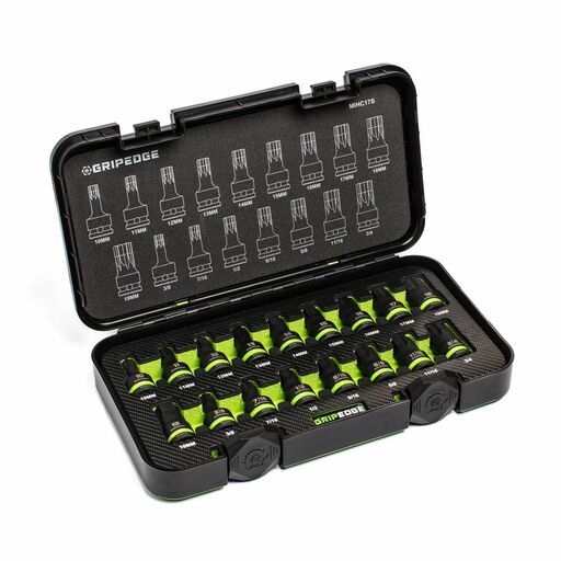 GRIPEDGE  MIHC17S 17pce 1/2" Drive Master Impact HEX Driver Set – image 3