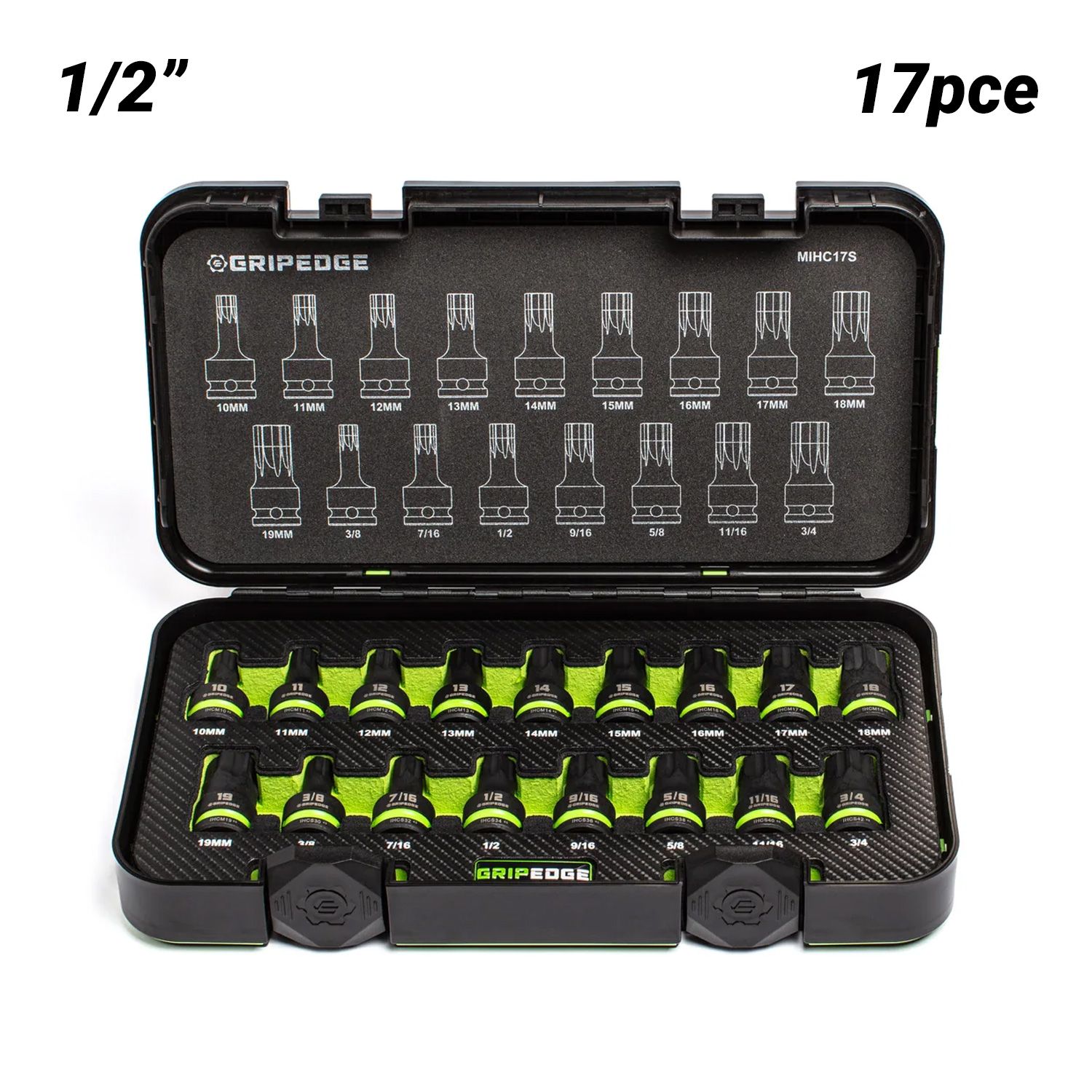 GripEdge | 6-PC RPT 3/8'' Drive Long SAE Ball Hex Driver Set GripEdge | 6-PC RPT 3/8'' Drive Long SAE Ball Hex Driver Set