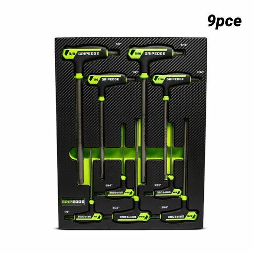 GRIPEDGE  PHS9S 9pce SAE Hex T Handle Set
