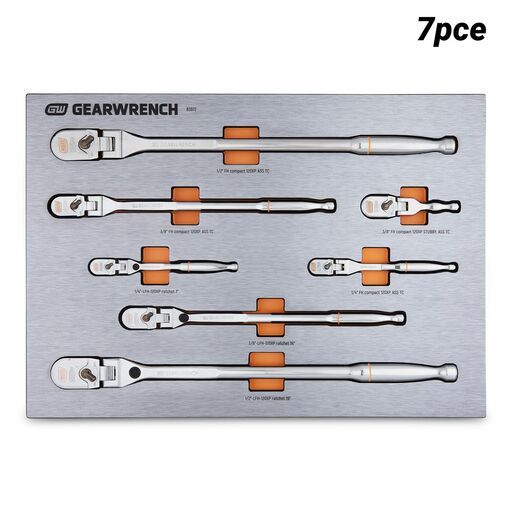 GEARWRENCH 83972 7pce 1/4", 3/8" & 1/2" Drive 120XP Ratchet Handle EVA Tray Set