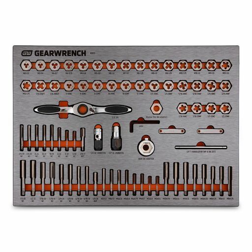 GEARWRENCH 83973 77pce Metric/SAE Tap & Die EVA Tray Set – image 2