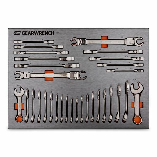 GEARWRENCH 83974 31pce Stubby & Flex Flare Nut Wrench SAE/Metric EVA Tray Set – image 2