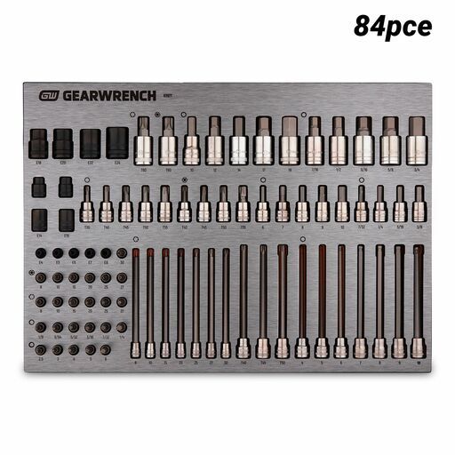 GEARWRENCH 83977 84pce 1/4", 3/8" & 1/2" Drive Bit Socket EVA Tray Set