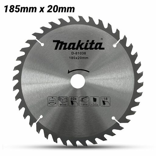 Makita D-81038 185mm x 20mm x 40T Economy TCT Saw Blade