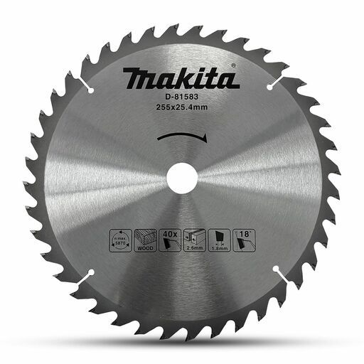 Makita D-81583 255mm x 25.4mm x 40T Economy TCT Saw Blade – image 2