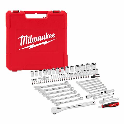 Milwaukee 48229100 87pce 1/4'' & 1/2'' Drive Mechanics Socket & Wrench Grabkit – image 2