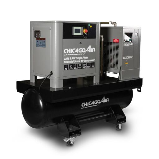 Chicago Air CSAC55HP 220V 5.5HP Single Phase Industrial Screw Air Compressor – image 2