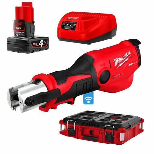 Milwaukee M12ONEHPT401P 12V 4.0Ah Li-ion Cordless ONE-KEY FORCE LOGIC Press Tool Combo Kit