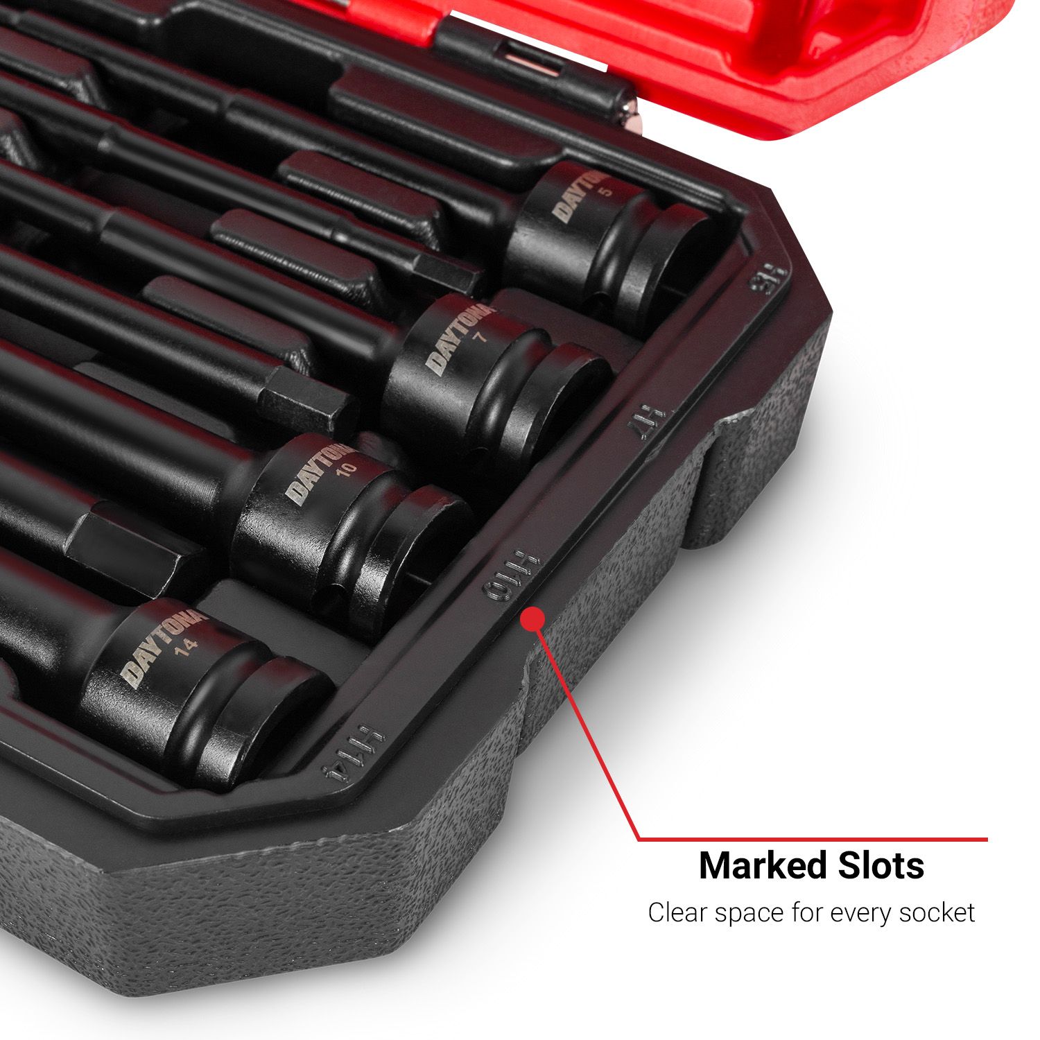 Daytona DIHS712 7pce 1/2" Drive Extra Long 150mm H5-H14 Impact Hex Bit Socket Set – image 5