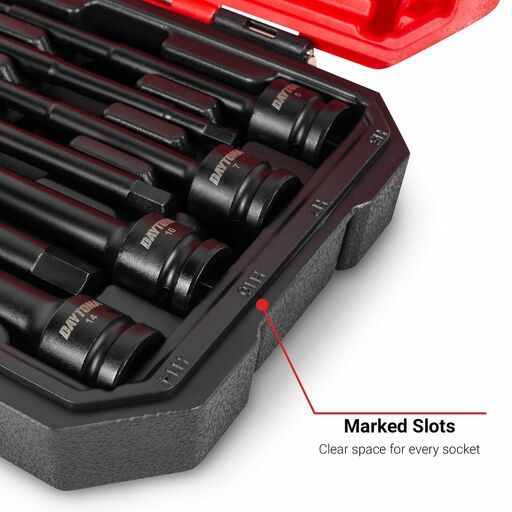 Daytona DIHS712 7pce 1/2" Drive Extra Long 150mm H5-H14 Impact Hex Bit Socket Set – image 5