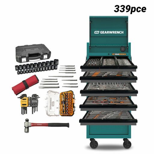 GEARWRENCH 88844TEALN 339pce Combination Tool Kit + 26" Chest & Trolley - Teal