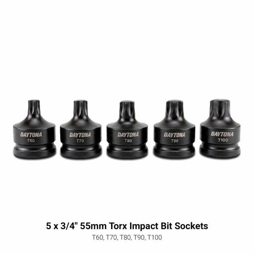 Daytona D2234HTBS 22pce 3/4" Short and Long Hex 14-24mm and Torx T60-T100 Impact Bit Socket Set – image 5