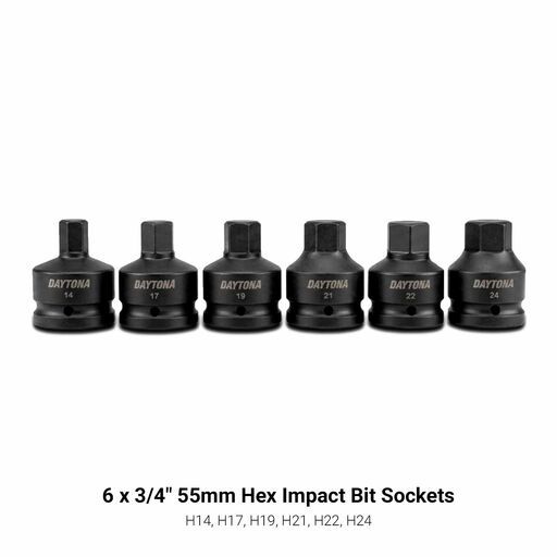 Daytona D2234HTBS 22pce 3/4" Short and Long Hex 14-24mm and Torx T60-T100 Impact Bit Socket Set – image 3
