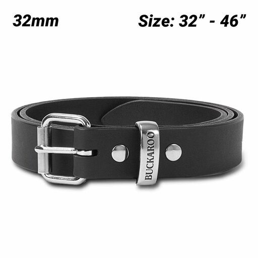 Buckaroo KSB32 32mm Black Leather Uniform Belt