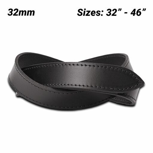Buckaroo VEL32 32mm Black Leather Velcro Brand Fastened Belt