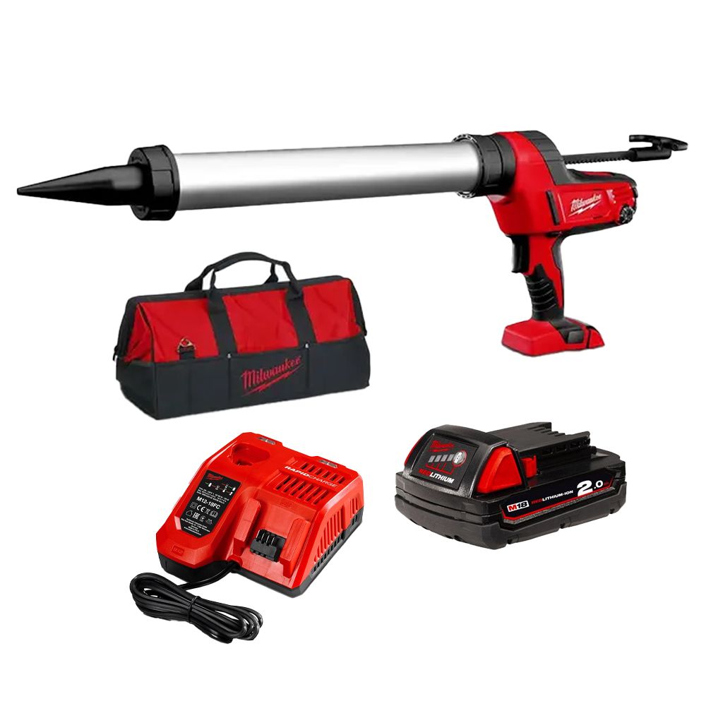 Milwaukee C18PCG600A-201B 18V 2.0Ah Li-Ion Cordless 600ml Caulking Gun Combo Kit – image 1