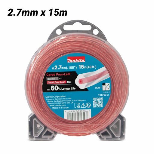 Makita 1917V3-2 2.7mm x 15m Four Leaf Core Nylon Line