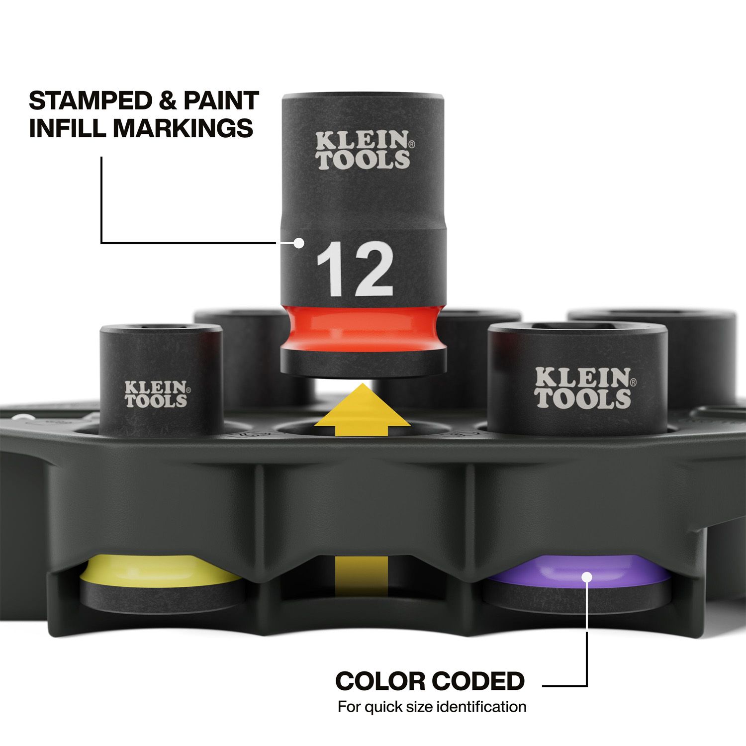 Klein A-33808M 7pce Grab-And-Go Metric Impact Socket Set – image 7