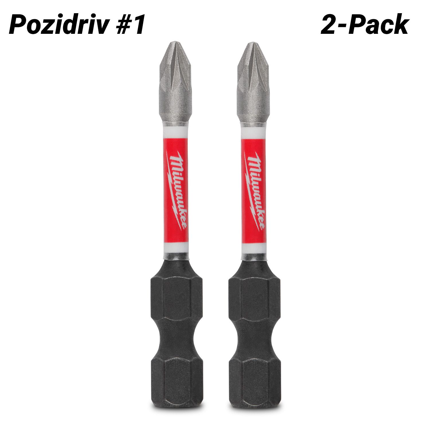 Milwaukee 48324834 2-Pack 50mm (2") SHOCKWAVE Pozidriv #1 Power Bit – image 2