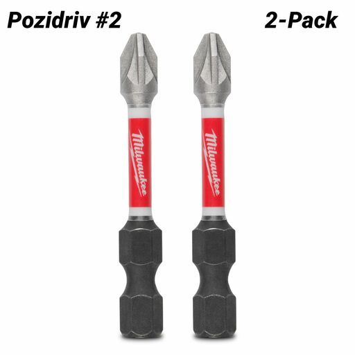 Milwaukee 48324835 2-Pack 50mm (2") SHOCKWAVE Pozidriv #2 Power Bit – image 2