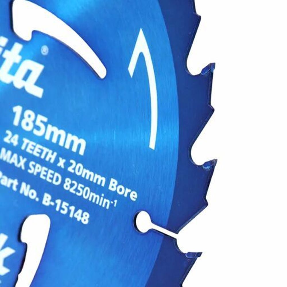 Makita B-15148-5 5-Pack 185mm x 20mm 24T BlueMak Circular Saw Blade For Wood Cutting – image 4