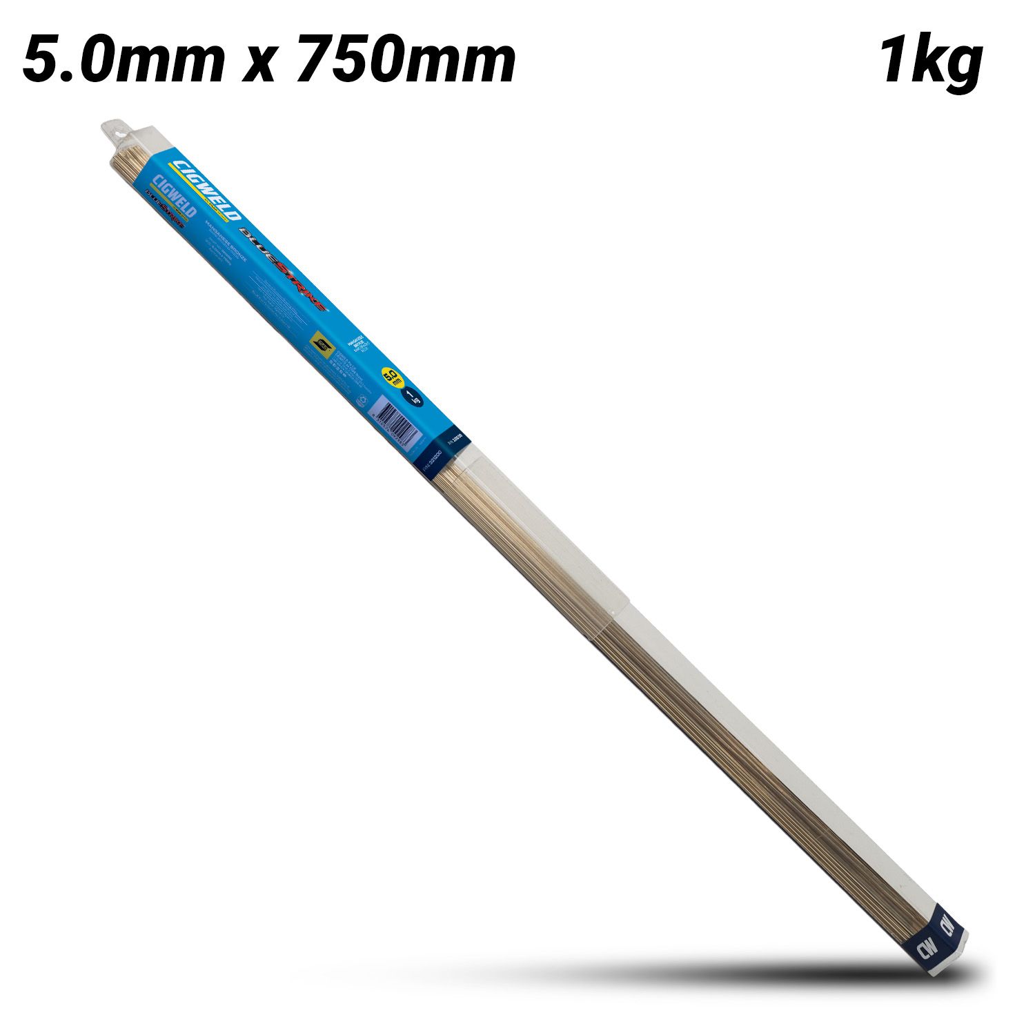 Cigweld 321200 5.0mm x 750mm BlueStrike Manganese Bronze (RB Cu Zn-C) Brazing Rods - 1kg – image 1