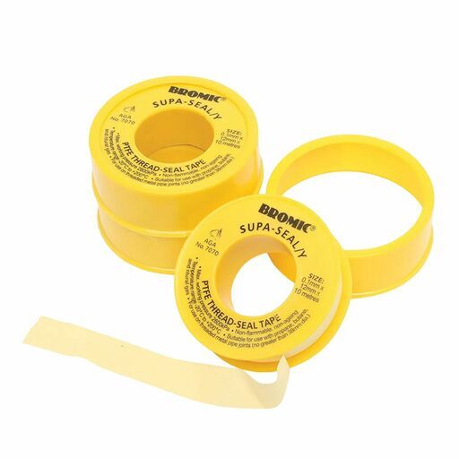 Bromic 7170381 12mm x 10m Yellow Gas Thread Seal Tape – image 2