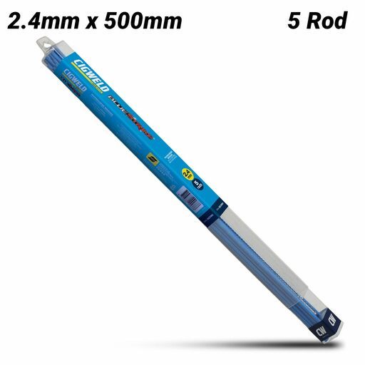 Cigweld 323180 2.4mm x 500mm BlueStrike Flux Coated Manganese Bronze (RB Cu Zn-C) Brazing Rods - 5 Rods
