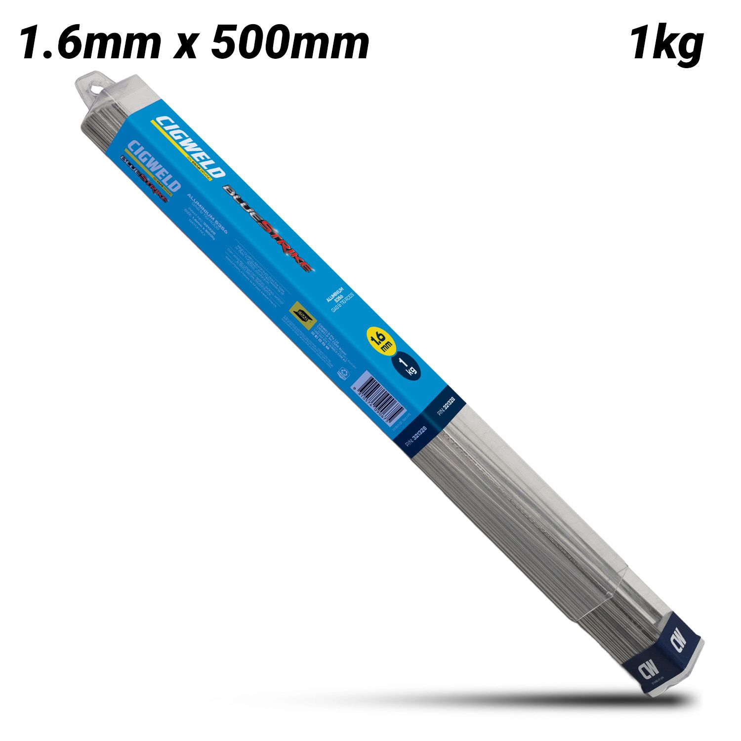 Cigweld 321328 1.6mm x 500mm BlueStrike Aluminium AL5356 (ER5356) Gas & Tig Rods - 1kg – image 1