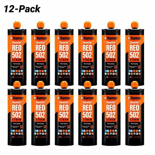 Ramset CREO502X-12PK 12-Pack 600ml CHEMSET Anchoring Epoxy Adhesive - XTREME Black Bottle
