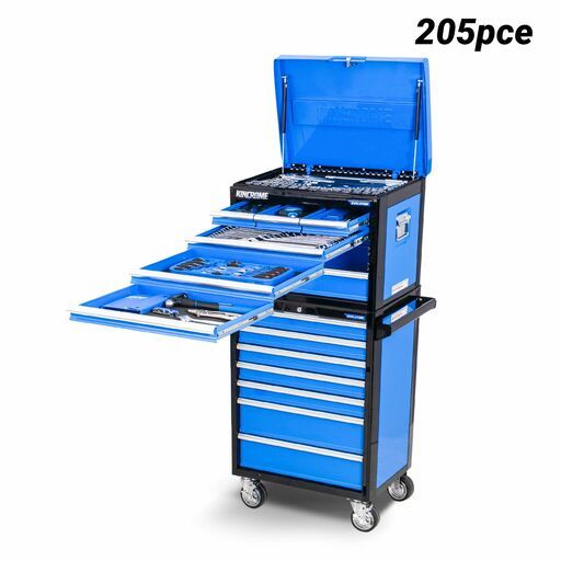 Kincrome K1230 205pce Workshop Tool Kit with EVOLUTION 14 Drawer Tool Chest & Trolley Set