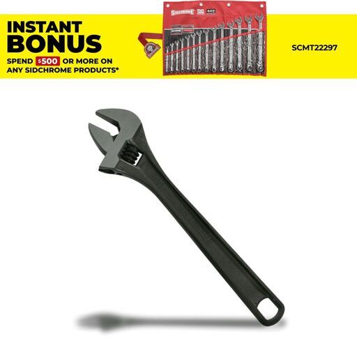 Sidchrome SCMT25207 200mm (8") Black Phosphate Adjustable Wrench