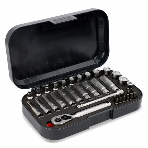 Bahco S37MC8HMB 37pce 1/4" Drive Metric Bi-Hex Black Edition Standard & Deep Socket Set – image 4