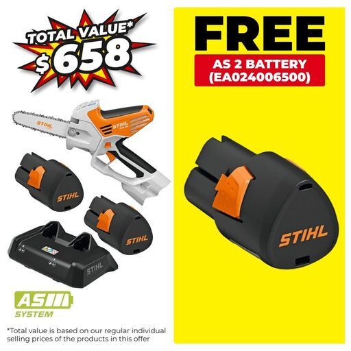STIHL GTA 40 (GA040116915) 22V 2.1Ah Li-ion Cordless AS System Pruner Combo Kit
