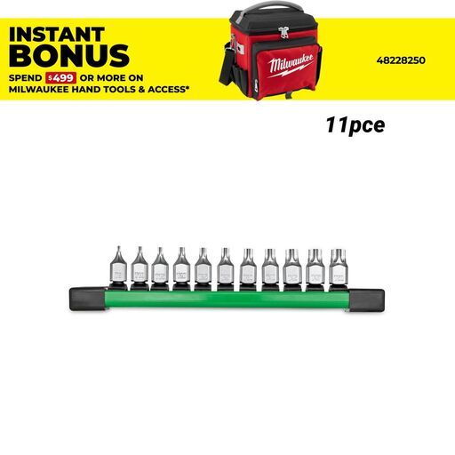 Milwaukee 4932500430 11pce 1/4” Drive Torx Stubby Bit Socket Set