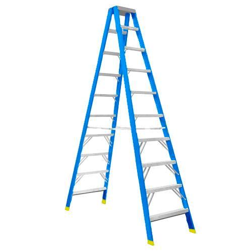 Climbrite Clids9 10 Step 3m Fibreglass Double Sided Step Ladder Blue