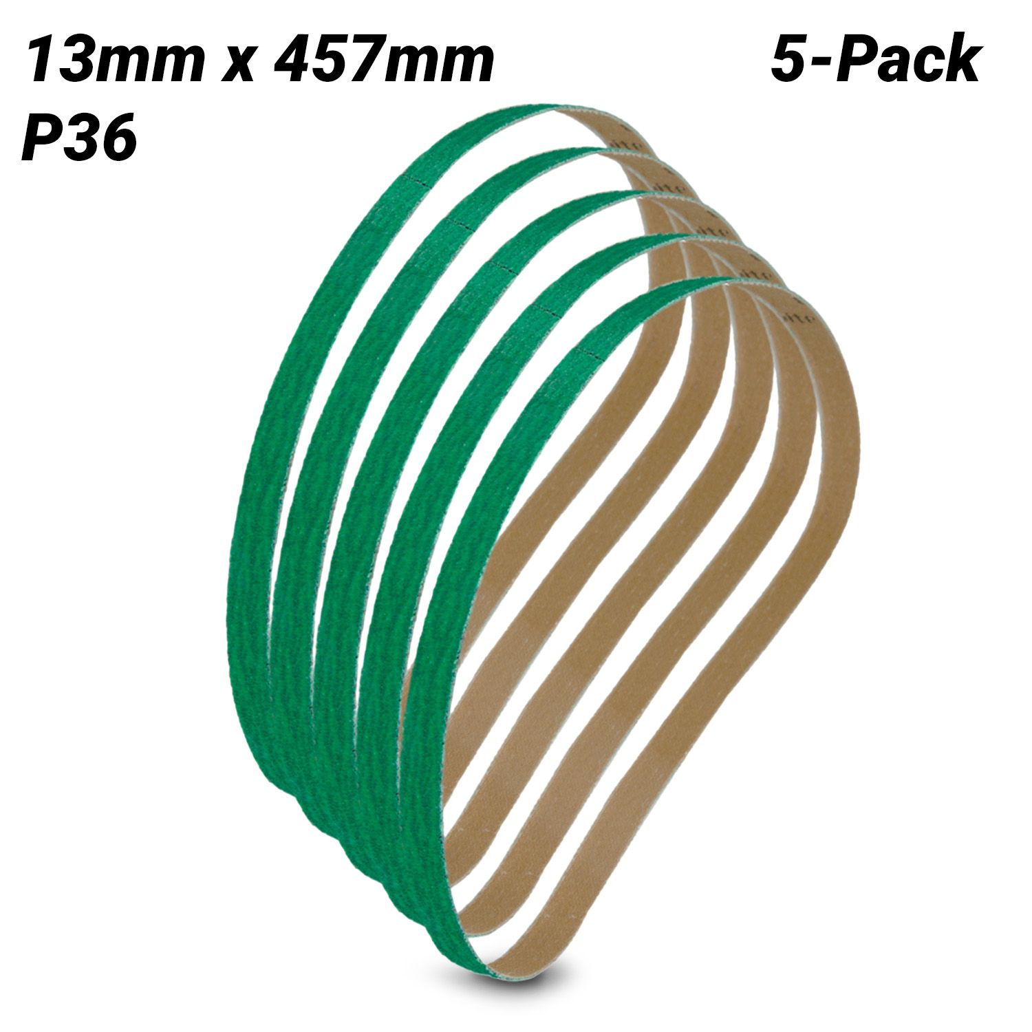 Sia Abrasives F03E02DE1G 5-Pack 13x457mm P36 Ceramic Grit 2560 Abrasive Belt – image 1