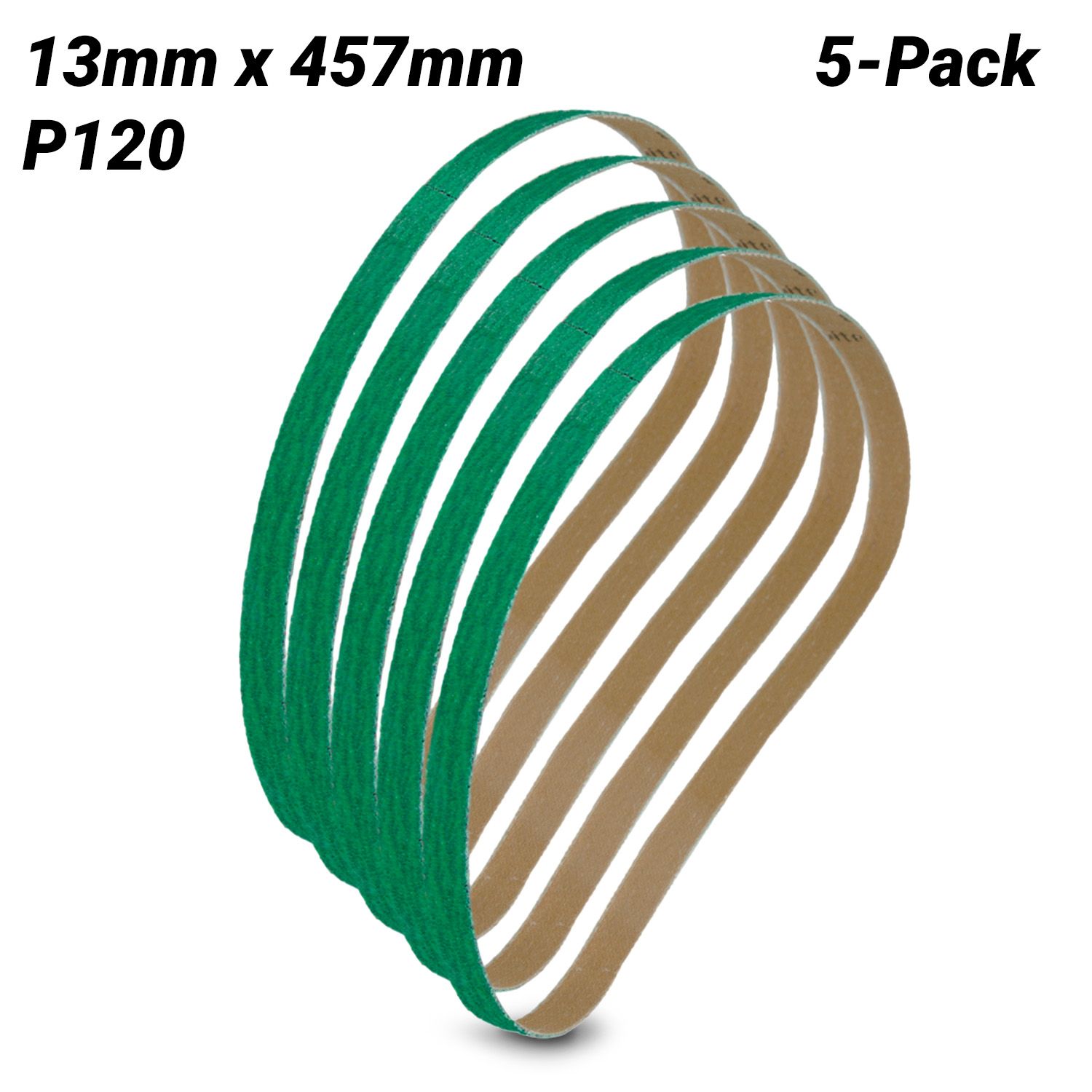 Sia Abrasives F03E02DE1J 5-Pack 13x457mm P120 Ceramic Grit 2560 Abrasive Belt – image 1