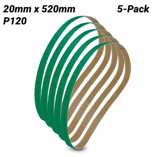 Sia Abrasives F03E02DE1N 5-Pack 20x520mm P120 Ceramic Grit 2560 Abrasive Belt