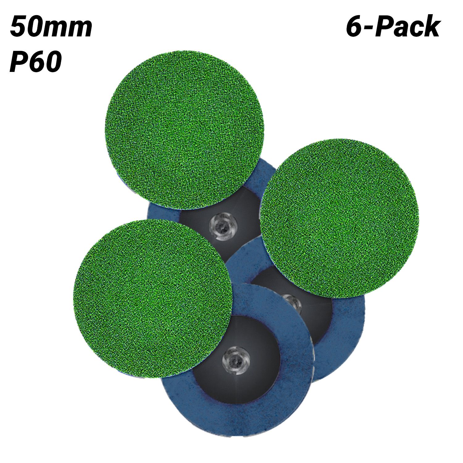 Sia Abrasives F03E02DE1R 6-Pack 50mm P60 Ceramic Grit R-Type Quick Connect 2560 Sanding Disc – image 1