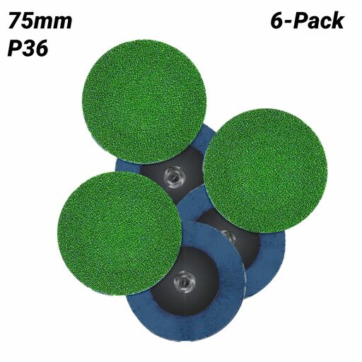 Sia Abrasives F03E02DE1U 6-Pack 75mm P36 Ceramic Grit R-Type Quick Connect 2560 Sanding Disc