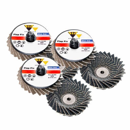 Sia Abrasives F03E02DE1Z 6-Pack 50mm P60 Zirconia Grit R-Type Quick Connect 2824 Flap Disc – image 2