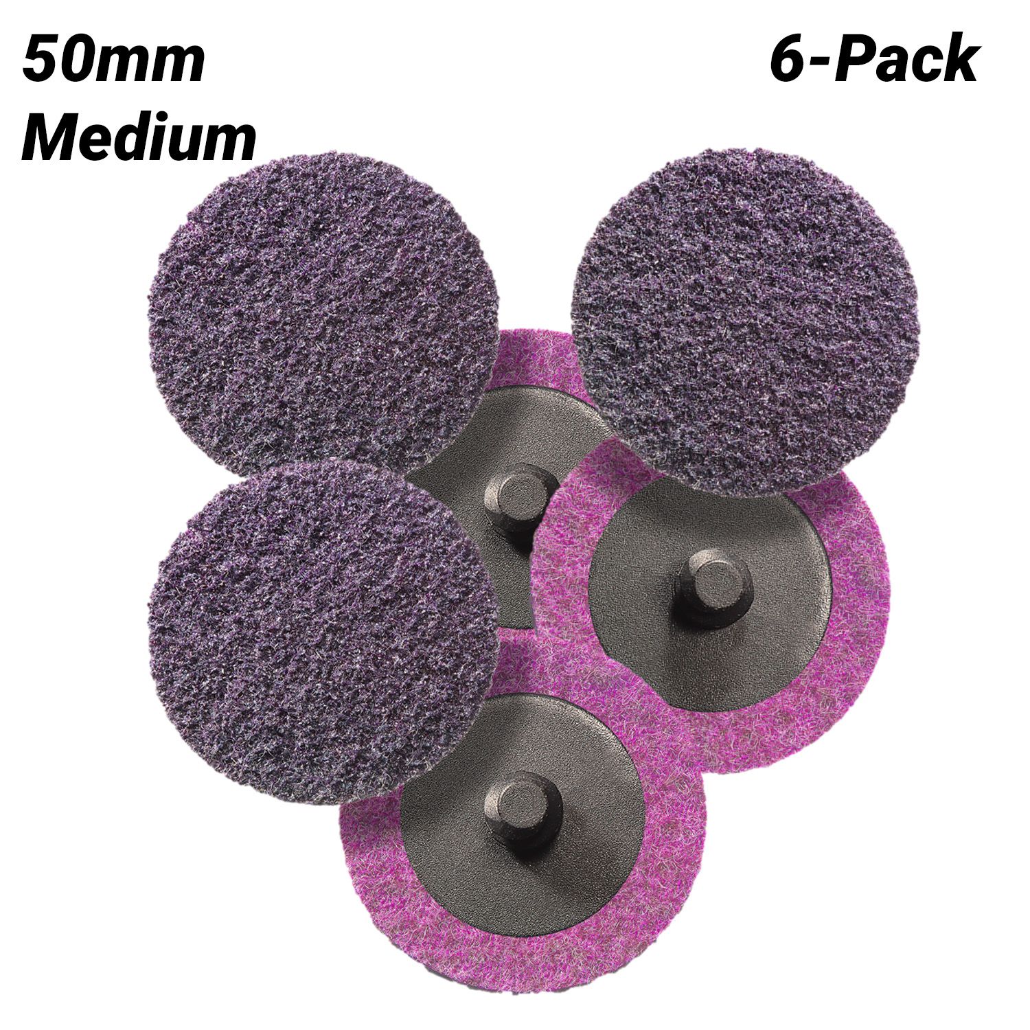 Sia Abrasives F03E02DE22 6-Pack 50mm Medium Grit R-Type Quick Connect 6270 SCM Disc – image 1