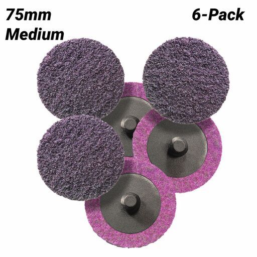 Sia Abrasives F03E02DE26 6-Pack 75mm Medium Grit R-Type Quick Connect 6270 SCM Disc