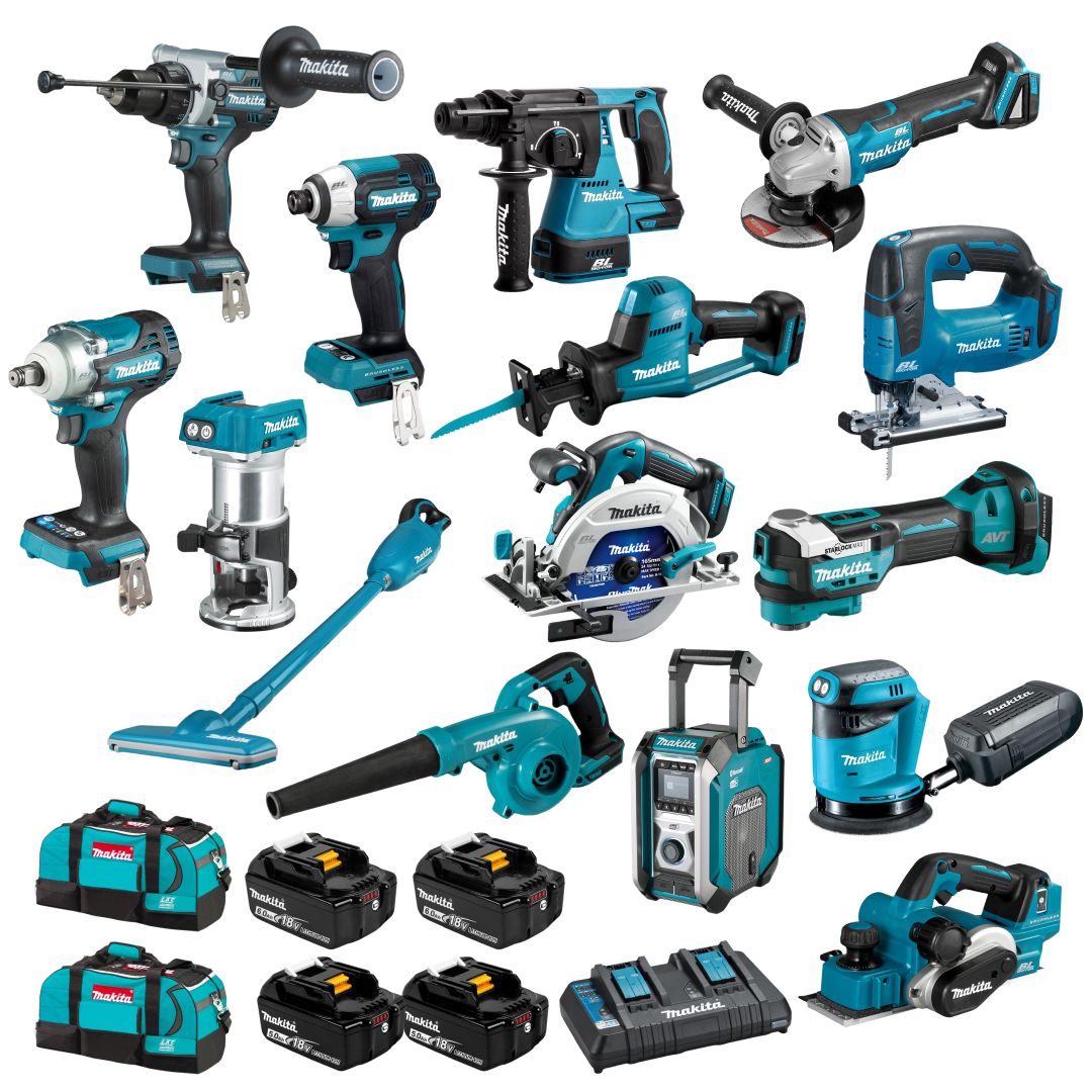 Makita DLX1517PX1 18V 5.0Ah/6.0Ah Li-ion LXT Cordless Brushless 15pce Combo Kit – image 2