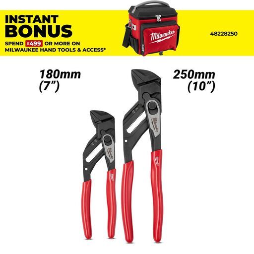 Milwaukee 4932501152 2pce 180mm & 250mm Smooth Jaw Plier Wrench Set